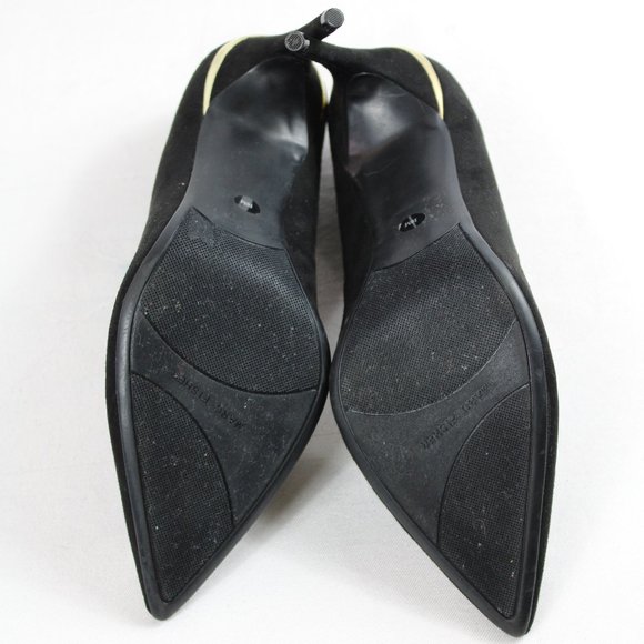 Marc Fisher MF Garick Gold Accent Stiletto Faux Suede Styling Heels, Siz… - Picture 6 of 7